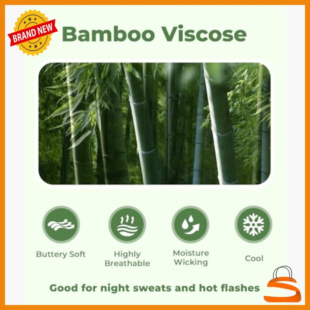 Soft Bamboo Viscose Pajama Set, Long Sleeve Crew Neck with Joggers, X-Large - Picture 6 of 7